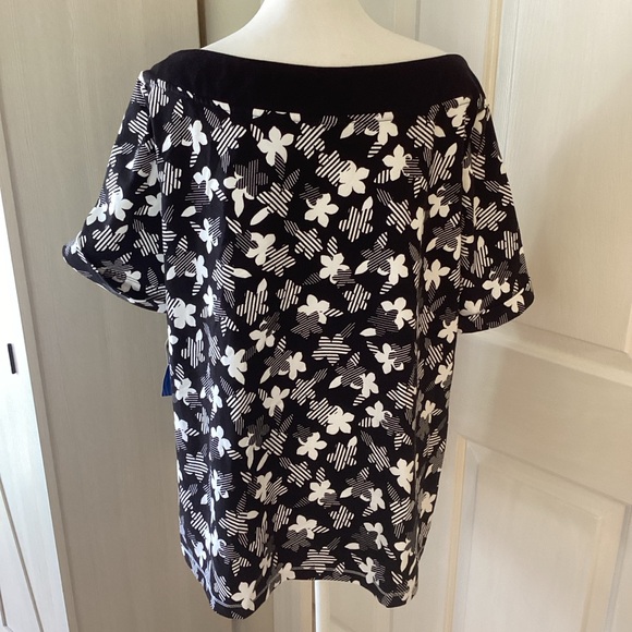 Karen Scott Black and White floral Patterned Blouse - Picture 3 of 12